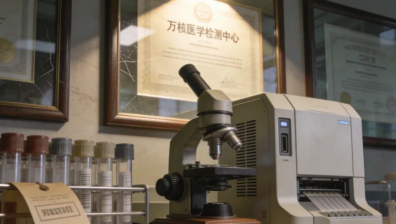 生物信息分析师在电脑前分析基因数据序列