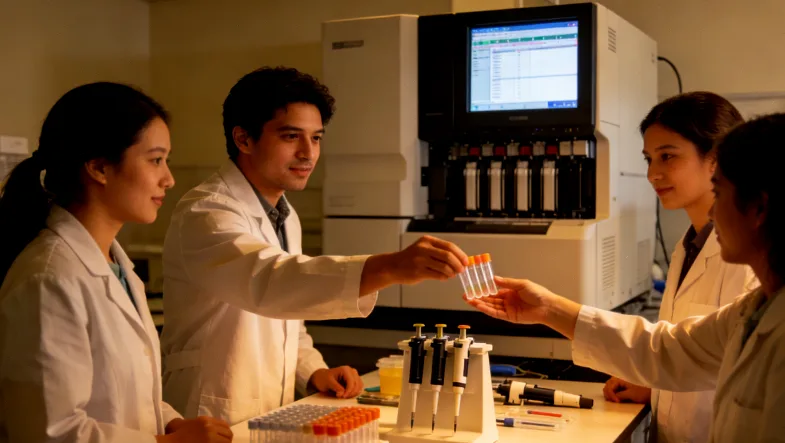 医生、药师与患者共同讨论的场景