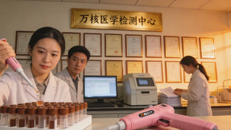 医生在电脑前查看基因检测报告与影像片子