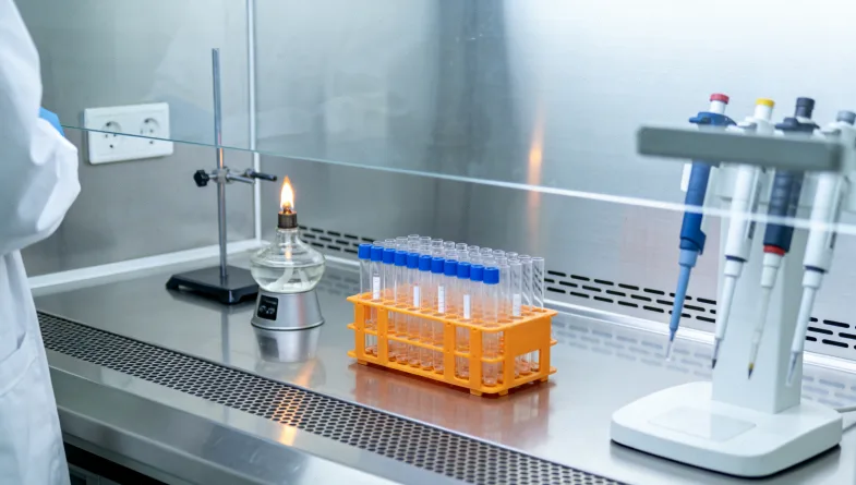 一位患者正在整理分类整齐的病历文件袋