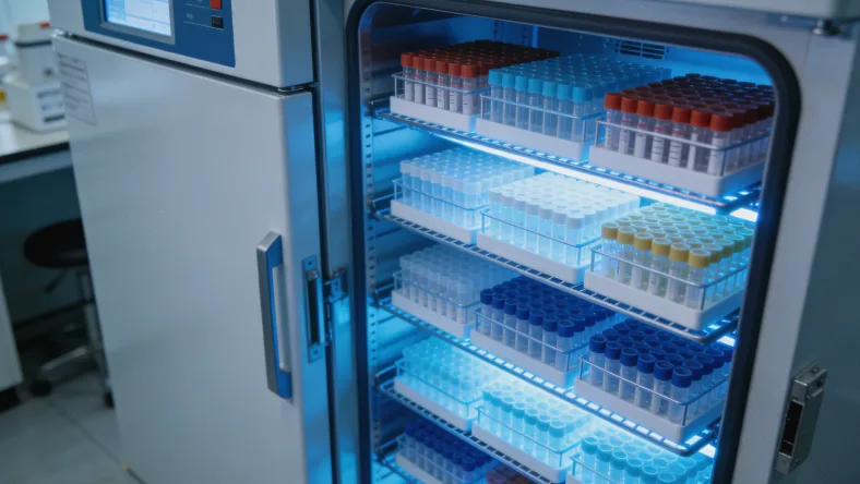 医生在诊室指着基因检测报告向患者耐心讲解