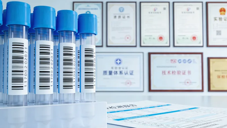 一位患者在医院走廊手握报告，表情凝重