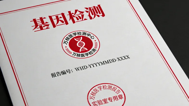 基因检测报告与肝功能化验单并列摆放