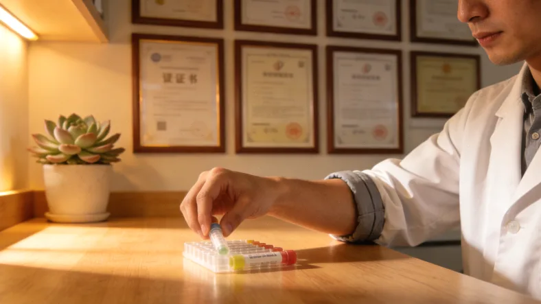 一位患者正在与医生共同查看基因检测报告