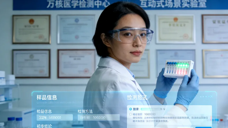 病理科医生从石蜡块上切取组织样本