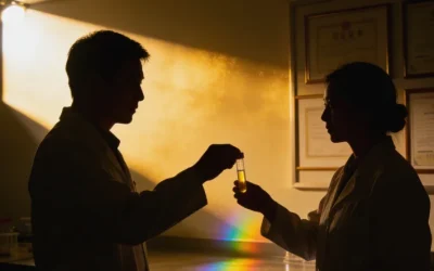 医生与患者共同查看基因检测报告