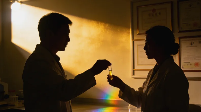 医生与患者共同查看基因检测报告