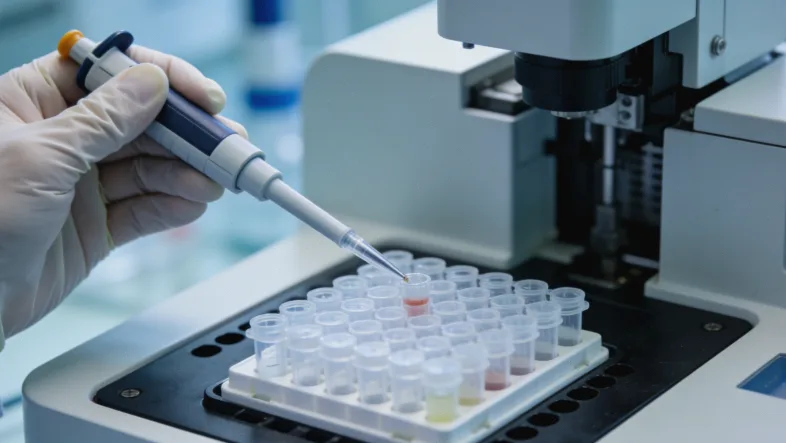 从血液样本分离血浆进行基因检测示意图