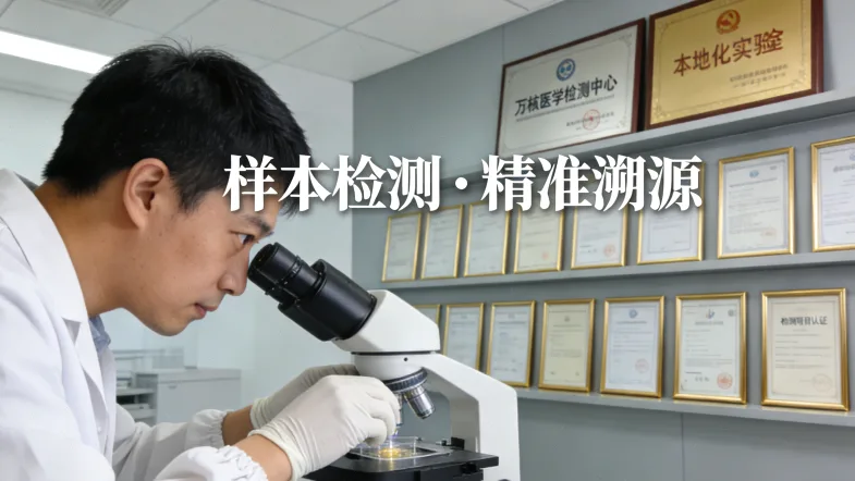 基因检测报告与放大镜,突出“风险评估”字样