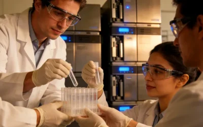 一位患者正在查看基因检测报告和靶向药盒