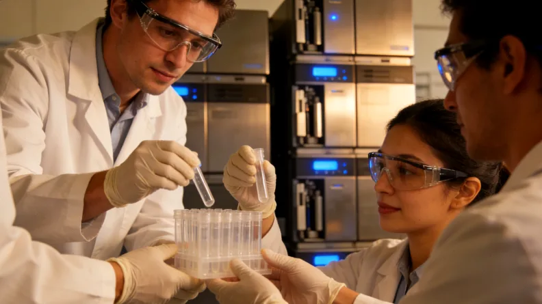 一位患者正在查看基因检测报告和靶向药盒