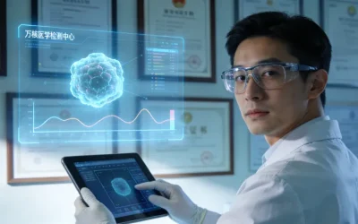 一位妈妈困惑地看着孩子的基因检测报告和奶粉罐