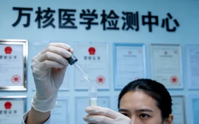 一位准妈妈正在查看基因检测报告单，表情若有所思。