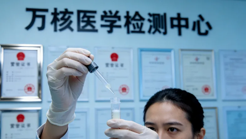 一位准妈妈正在查看基因检测报告单，表情若有所思。