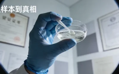 一位成年人对着镜子查看手臂上的红色风团，表情困惑。