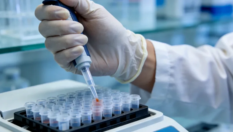 医生与患者正在沟通，桌上放着检测报告