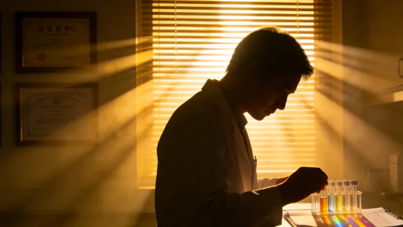 药片与基因序列结合的概念图