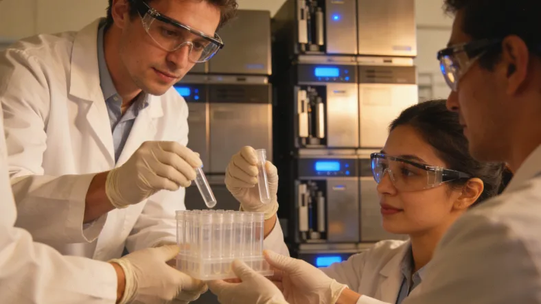 一位母亲在诊室向医生展示孩子的基因检测报告