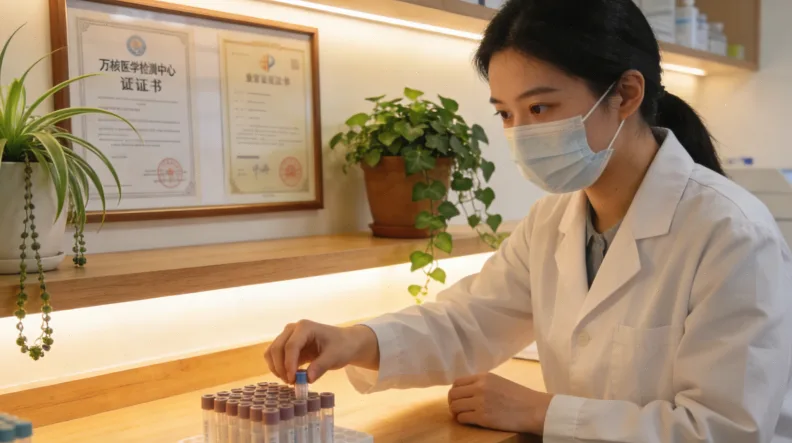 形象化对比图：基因图谱 vs. 血液检测报告单