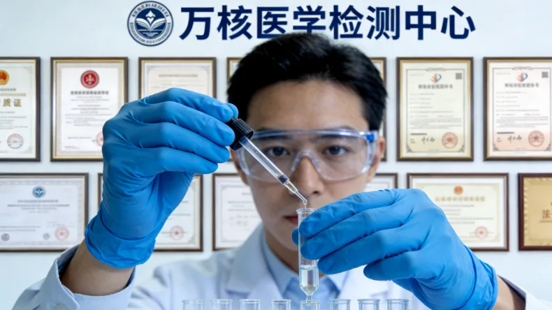 一个人拿着基因检测报告，表情疑惑