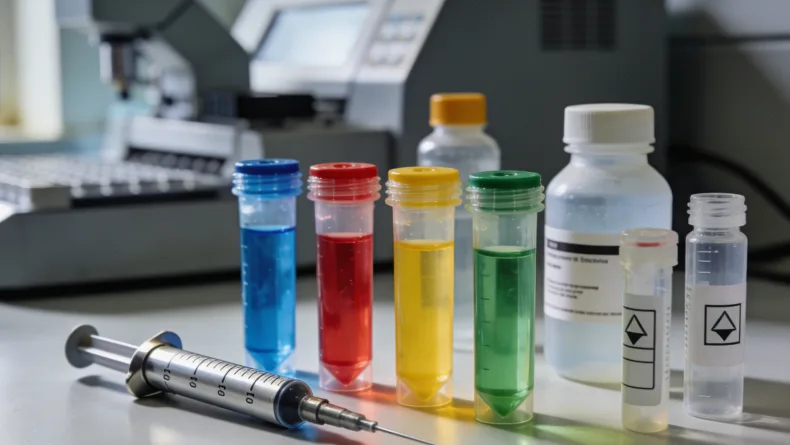 一位患者拿着基因检测报告与医生沟通的示意图