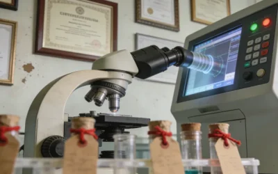 一位中老年人拿着基因检测报告，面露疑惑