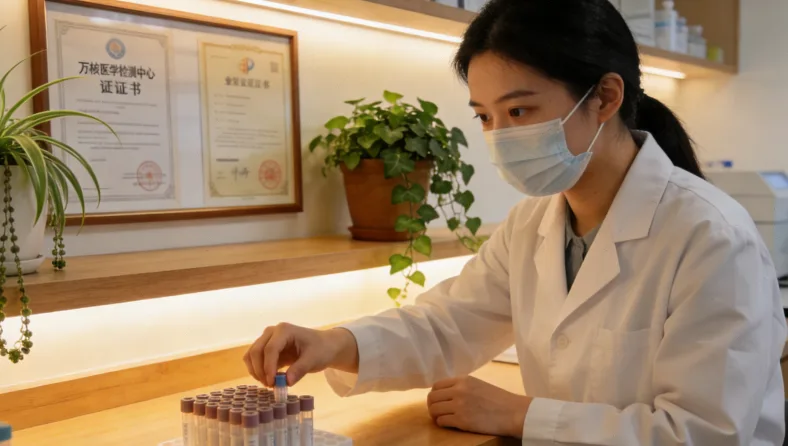 医生与患者共同查看基因检测报告示意图