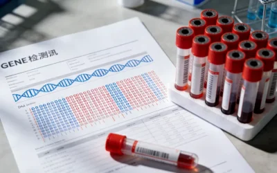 护士为患者采集静脉血样的特写