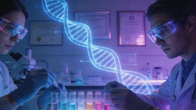 医生向患者展示他汀药物与基因检测报告