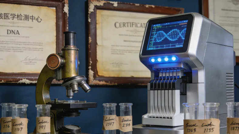 基因检测采样拭子与报告示意图