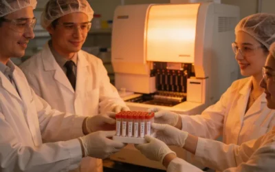 一位女性困惑地看着手机上的基因检测报告