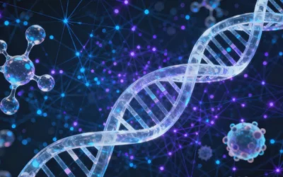 医生与患者共同查看基因检测报告示意图