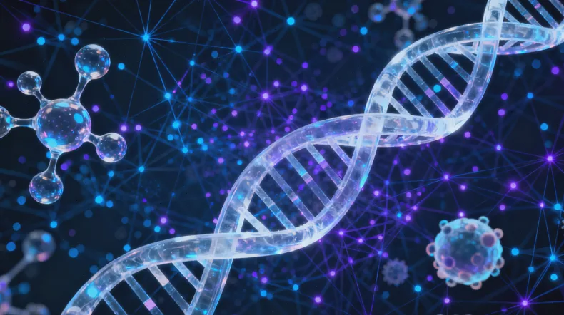 医生与患者共同查看基因检测报告示意图