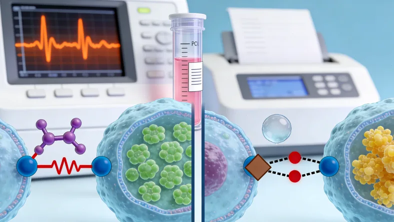 妇科医生在查看B超报告和基因检测报告