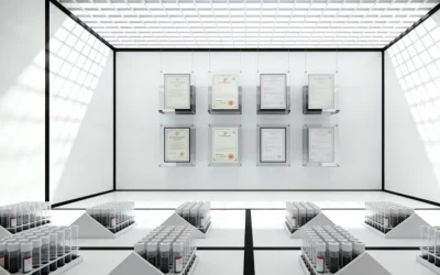 一位年轻人对着镜子查看脸颊上的痘痘