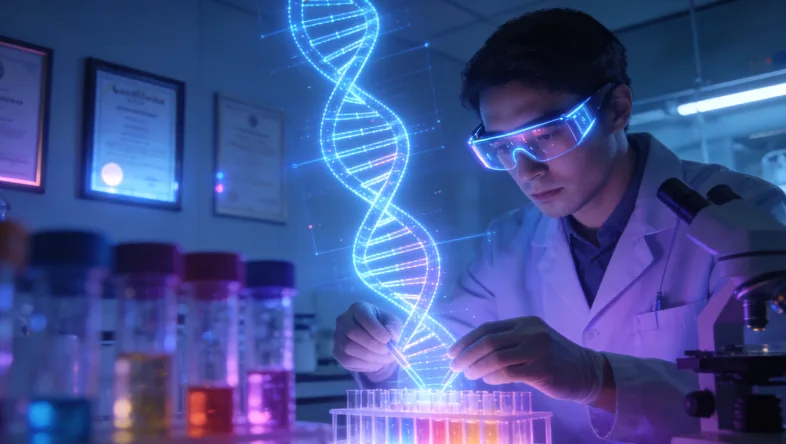 一份基因检测报告与一碗黄豆的对比图