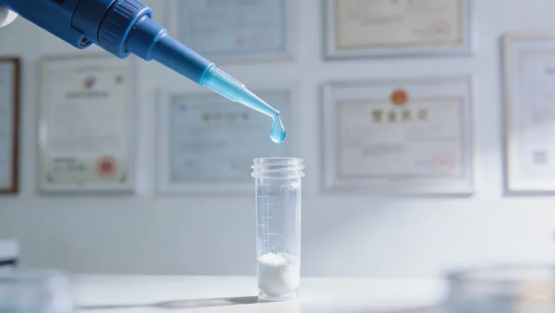 医生向患者展示乳腺癌病理切片与血液样本