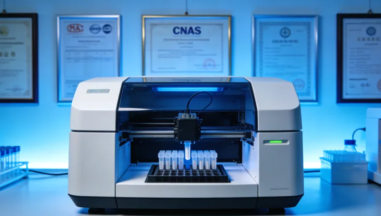 医生与患者共同查看基因检测报告示意图