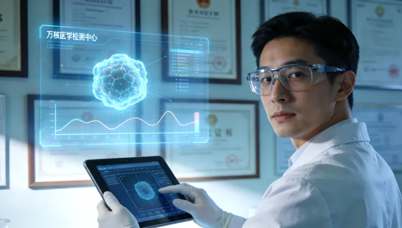 医生与乳腺癌术后患者查看病理报告并讨论