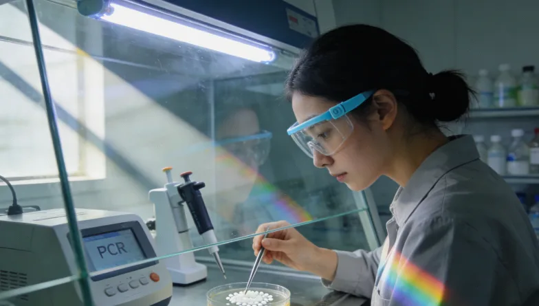 实验室人员正在进行基因测序分析