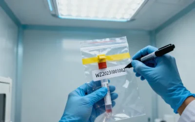 医生与患者共同查看病理报告