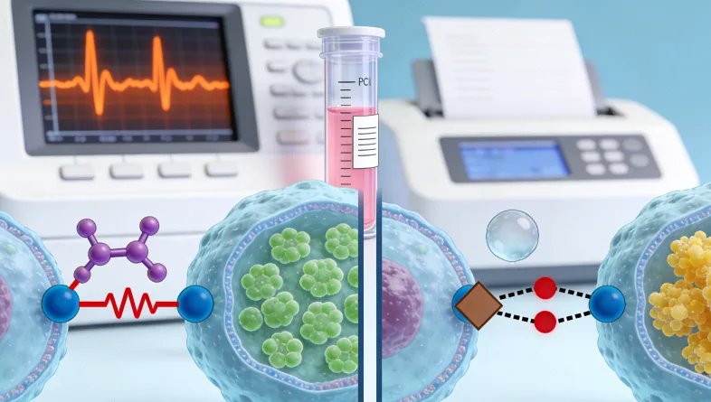 一位女性正在和医生一起查看基因检测报告