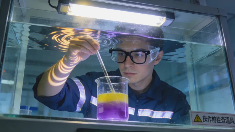 实验室人员在进行高通量测序操作