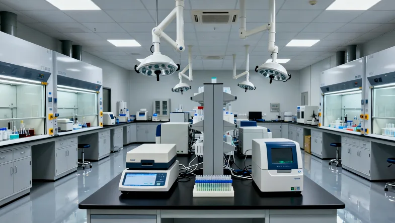 病理医生在显微镜下评估肿瘤组织切片