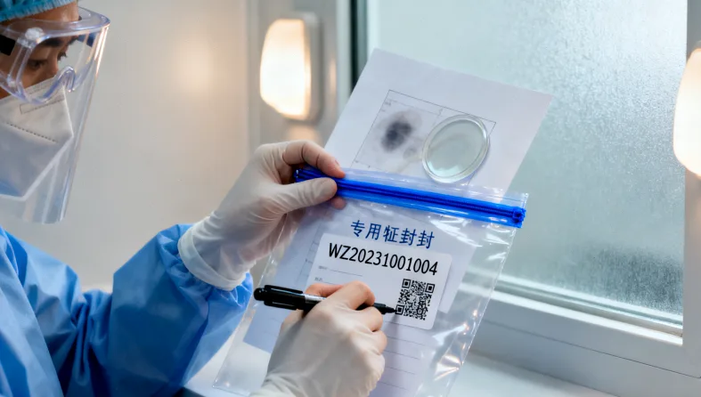 病理医生在显微镜下观察肿瘤组织切片