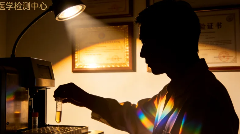 血液样本与基因数据流示意图