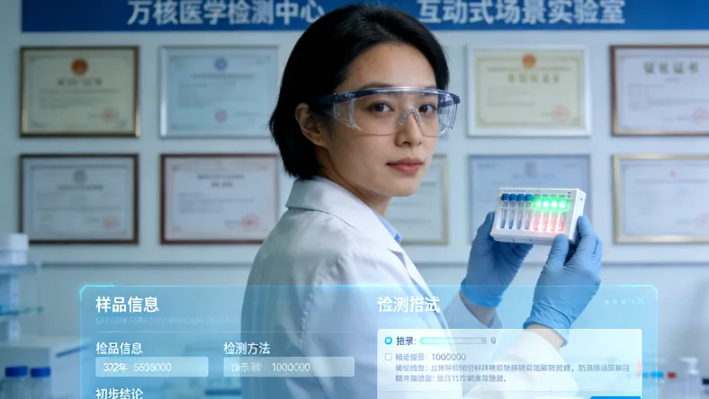 显微镜下显示MLH1蛋白缺失（阴性）的细胞图像