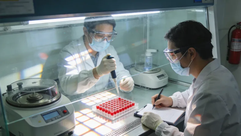 医生向患者展示肠癌MSI检测报告单