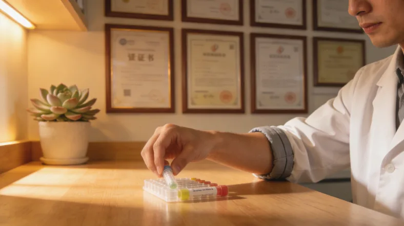 一位患者家属正在手机上焦虑地搜索信息