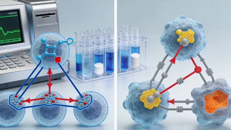 比喻图：肿瘤细胞带着许多“新抗原”标签